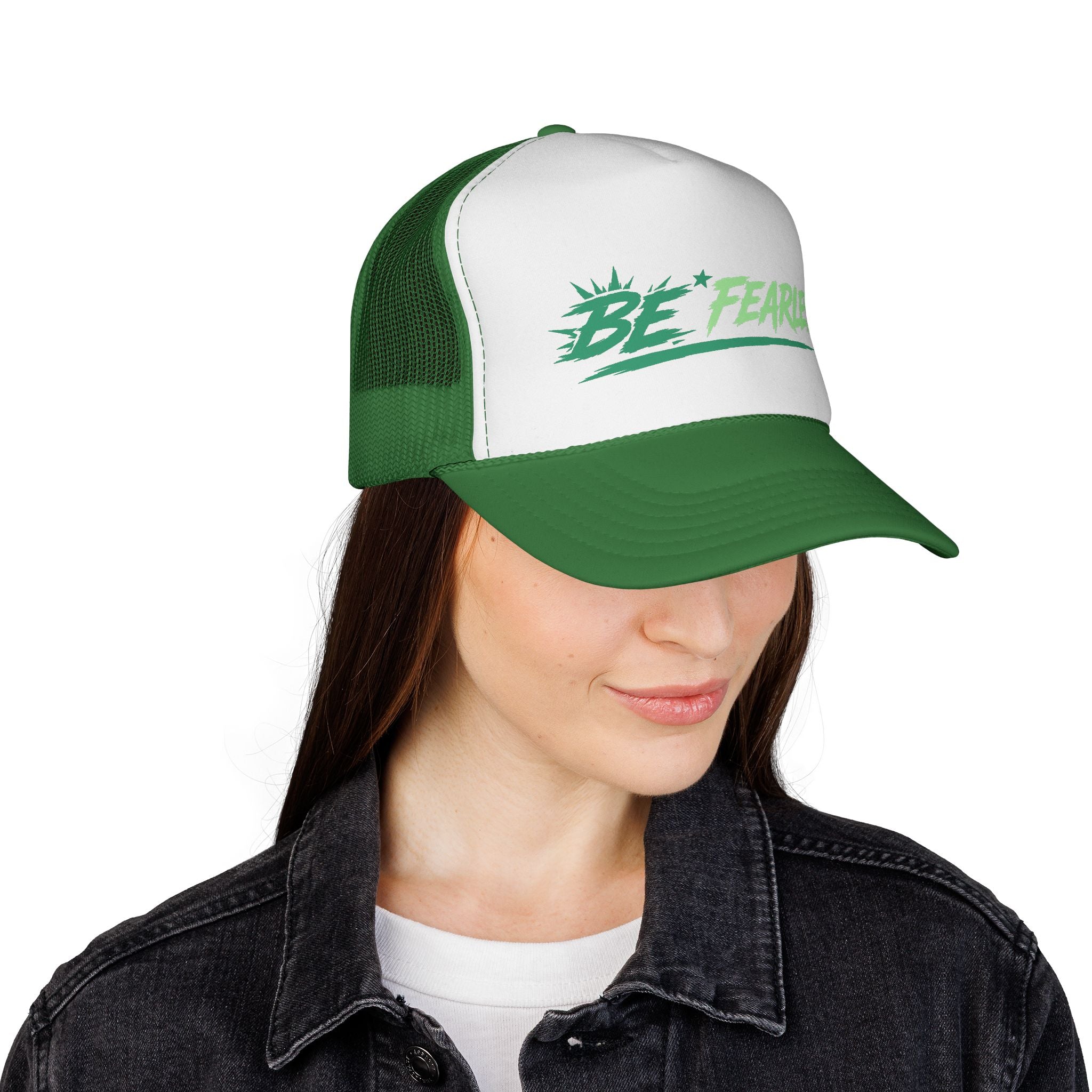 Be Fearless Trucker Cap — Motivational Retro Mesh Hat