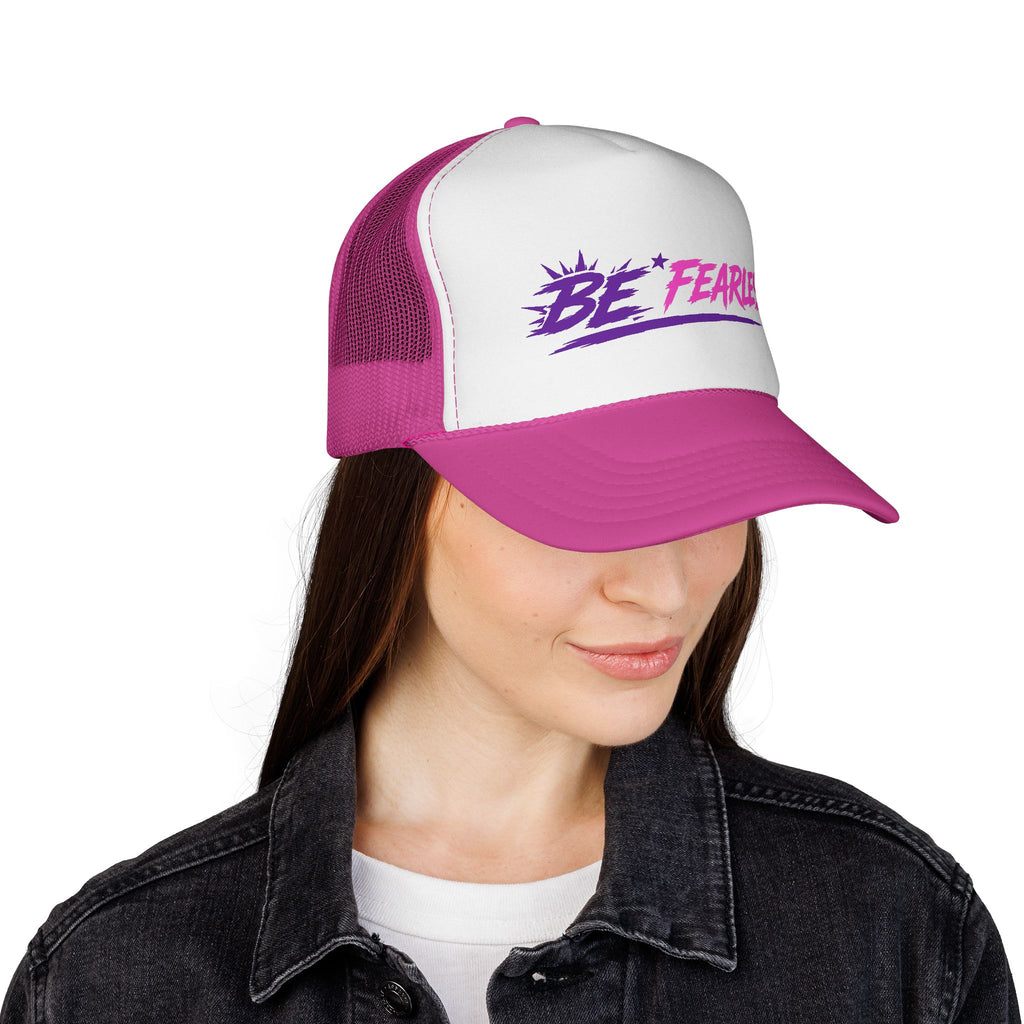 Be Fearless Trucker Cap — Motivational Retro Mesh Hat