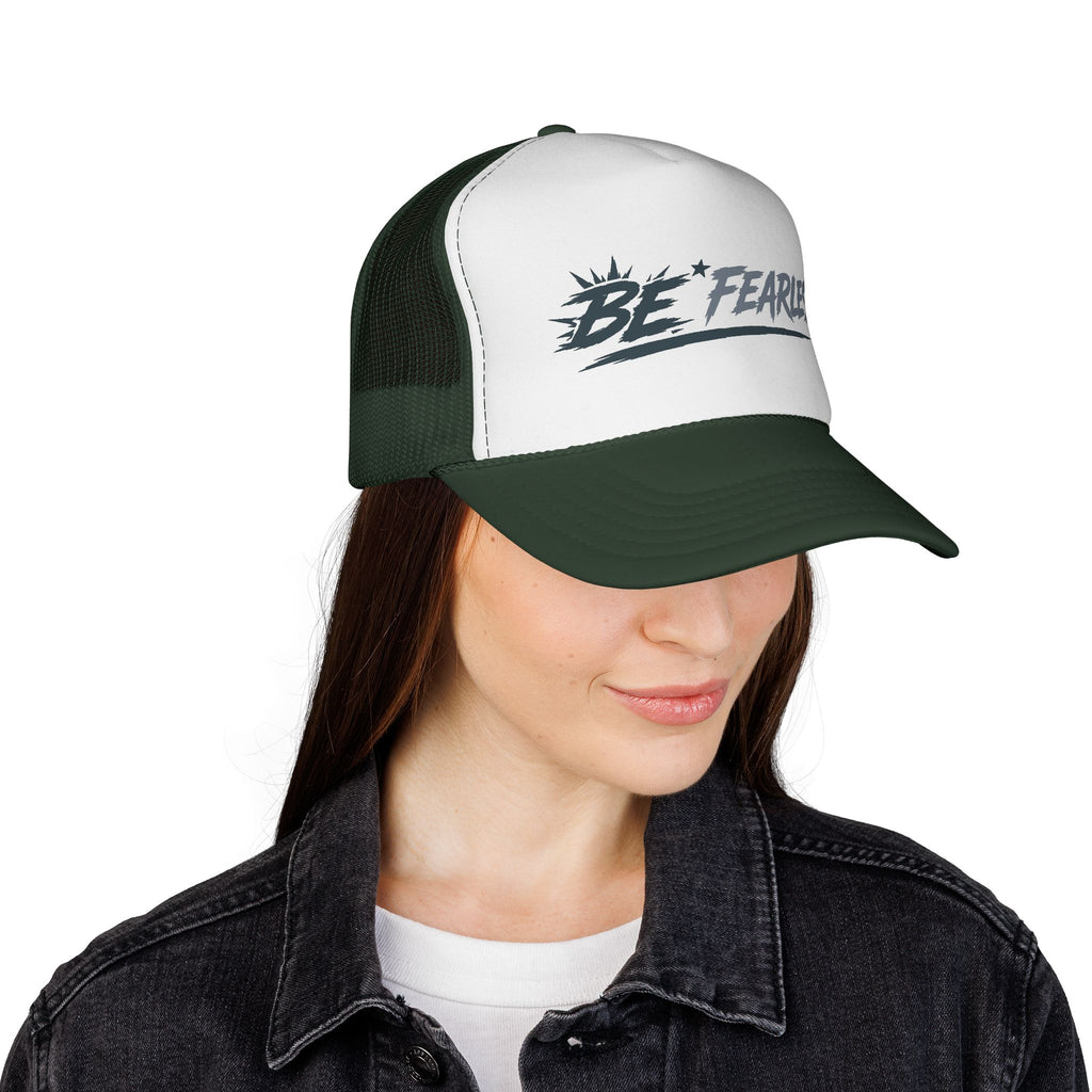 Be Fearless Trucker Cap — Motivational Retro Mesh Hat