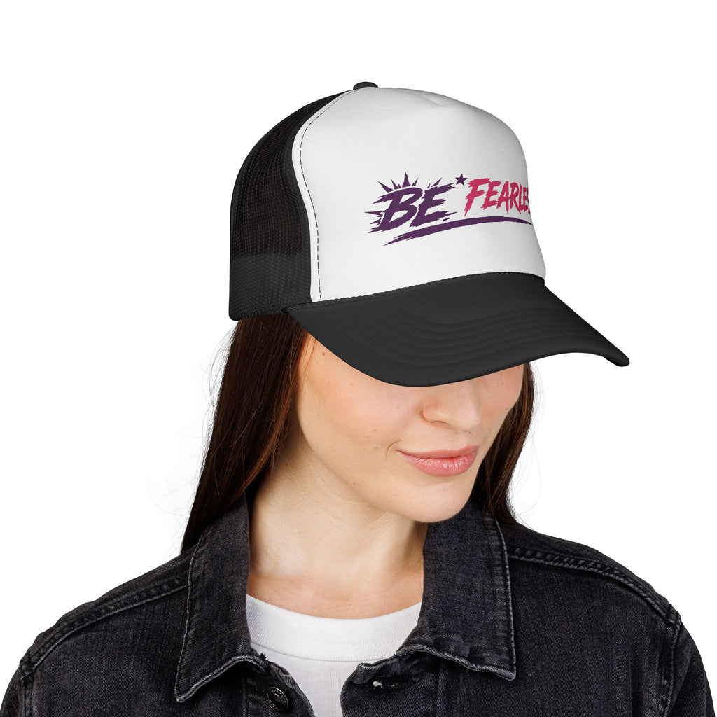 Be Fearless Trucker Cap — Motivational Retro Mesh Hat