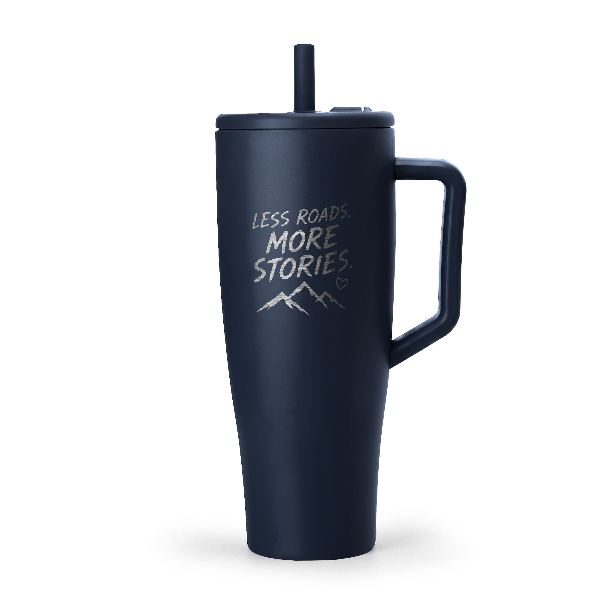 Engraved 40oz Insulated Tumbler with Handle & Lid — Outdoor Adventure Design