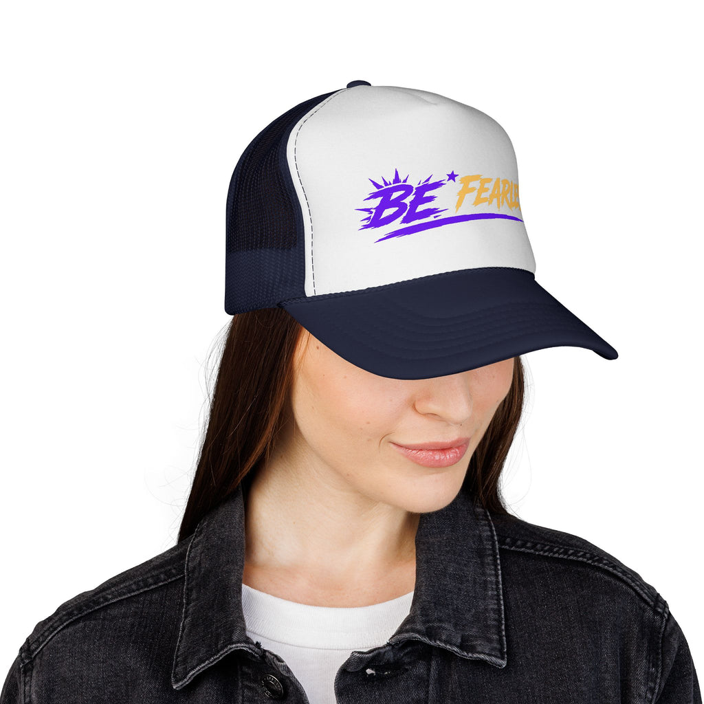 Be Fearless Trucker Cap — Motivational Retro Mesh Hat