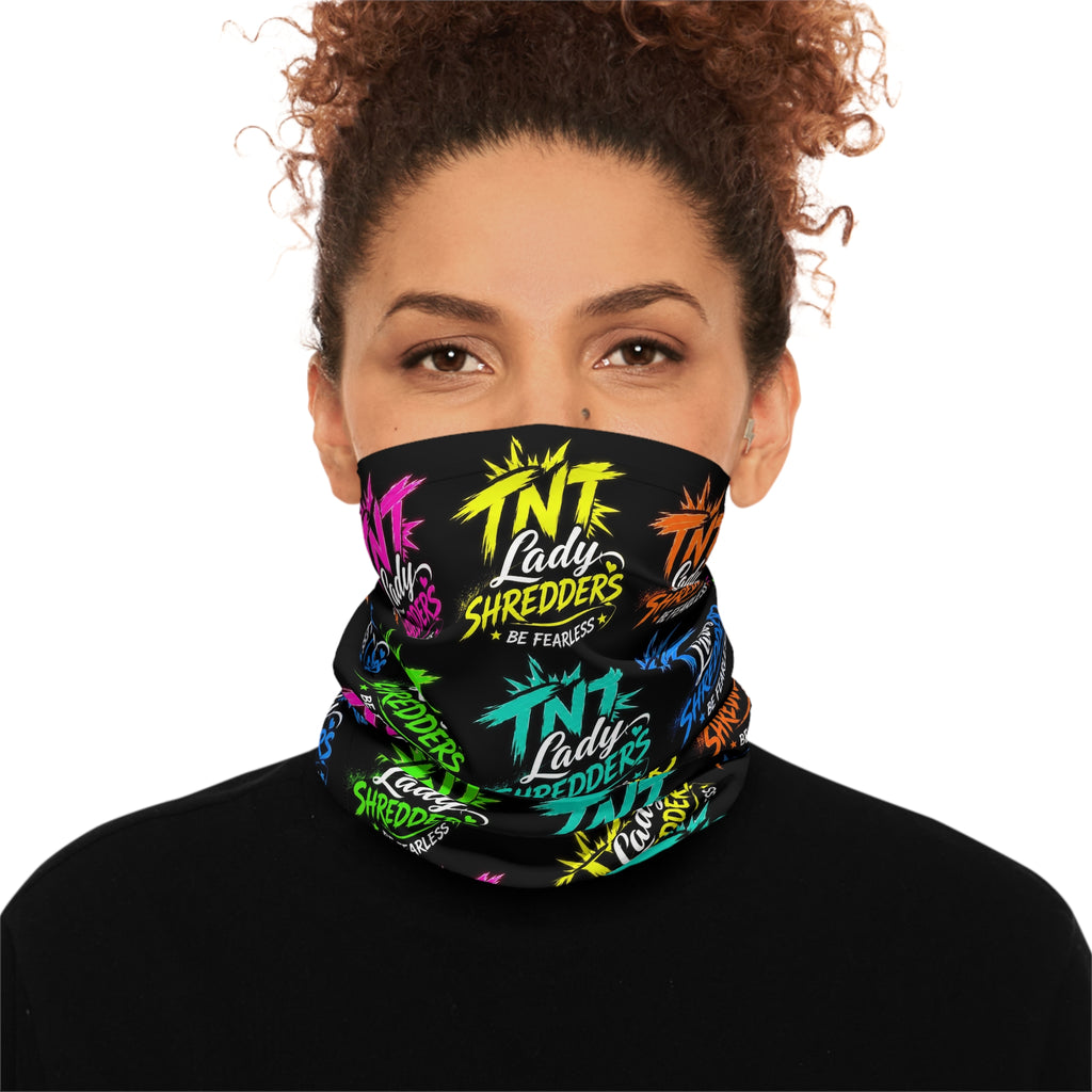 Neck Gaiter — TNT Lady Shredders Neon Logo Allover