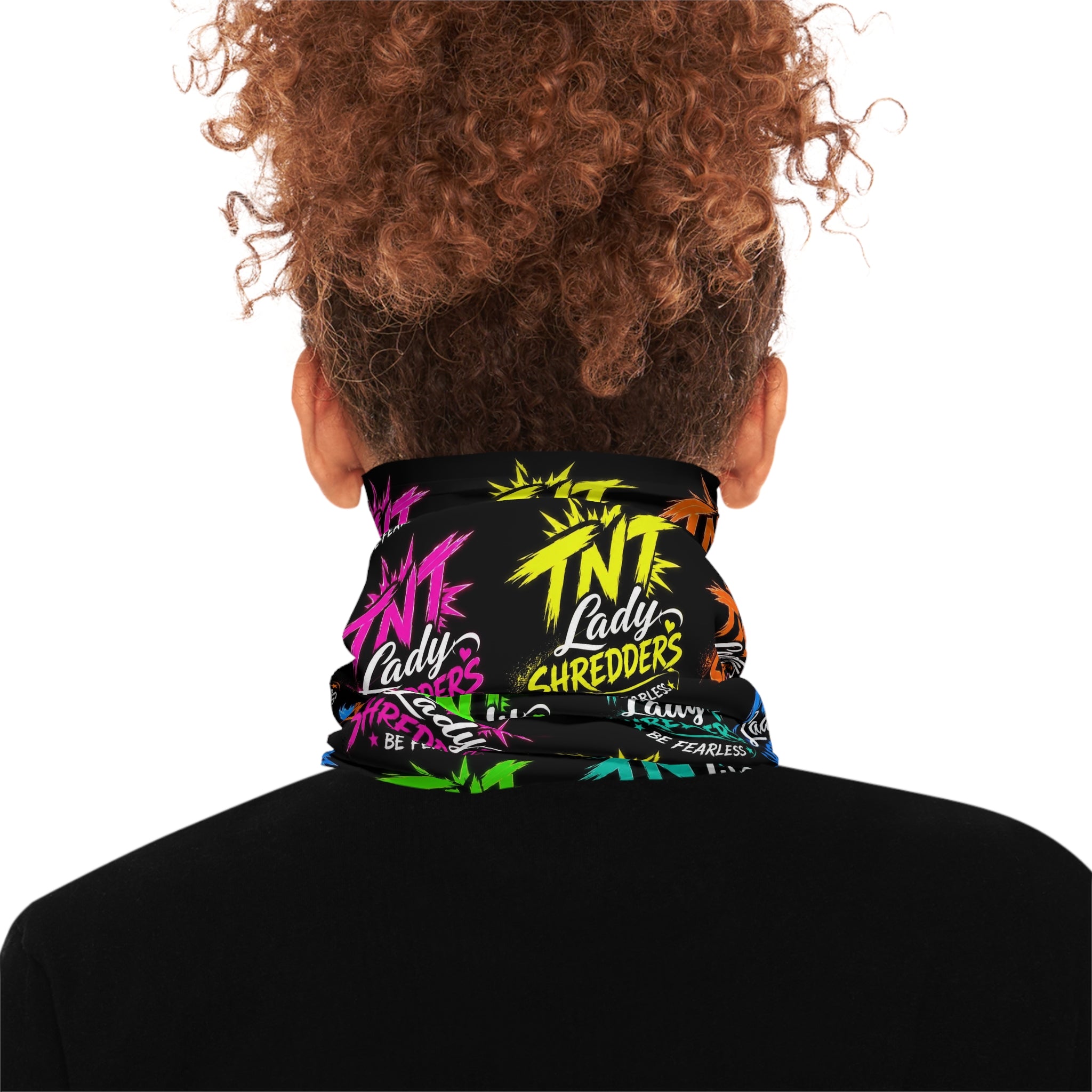 Neck Gaiter — TNT Lady Shredders Neon Logo Allover