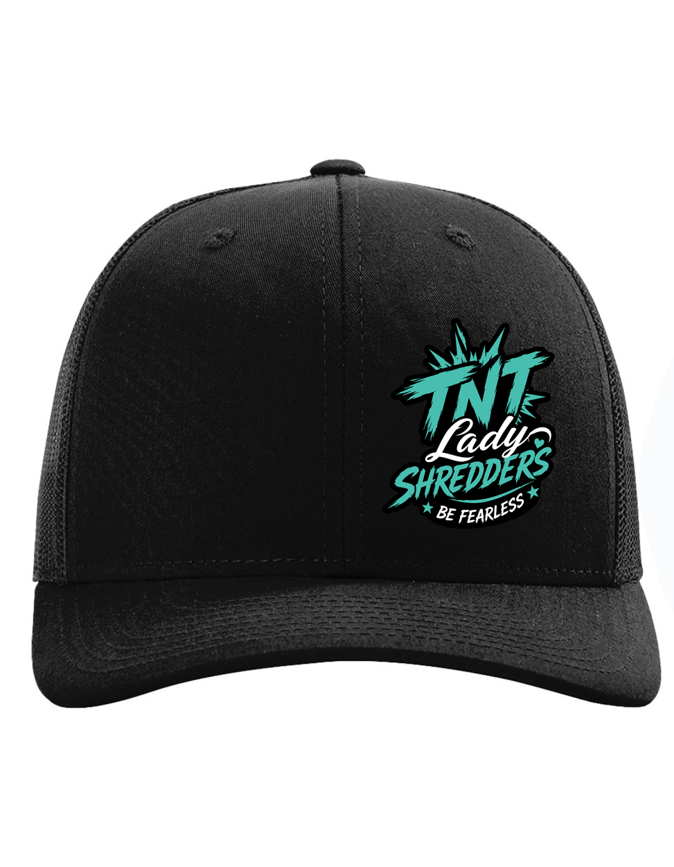 TNT Black Trucker Hat — black trucker hat, TNT Lady Sledders