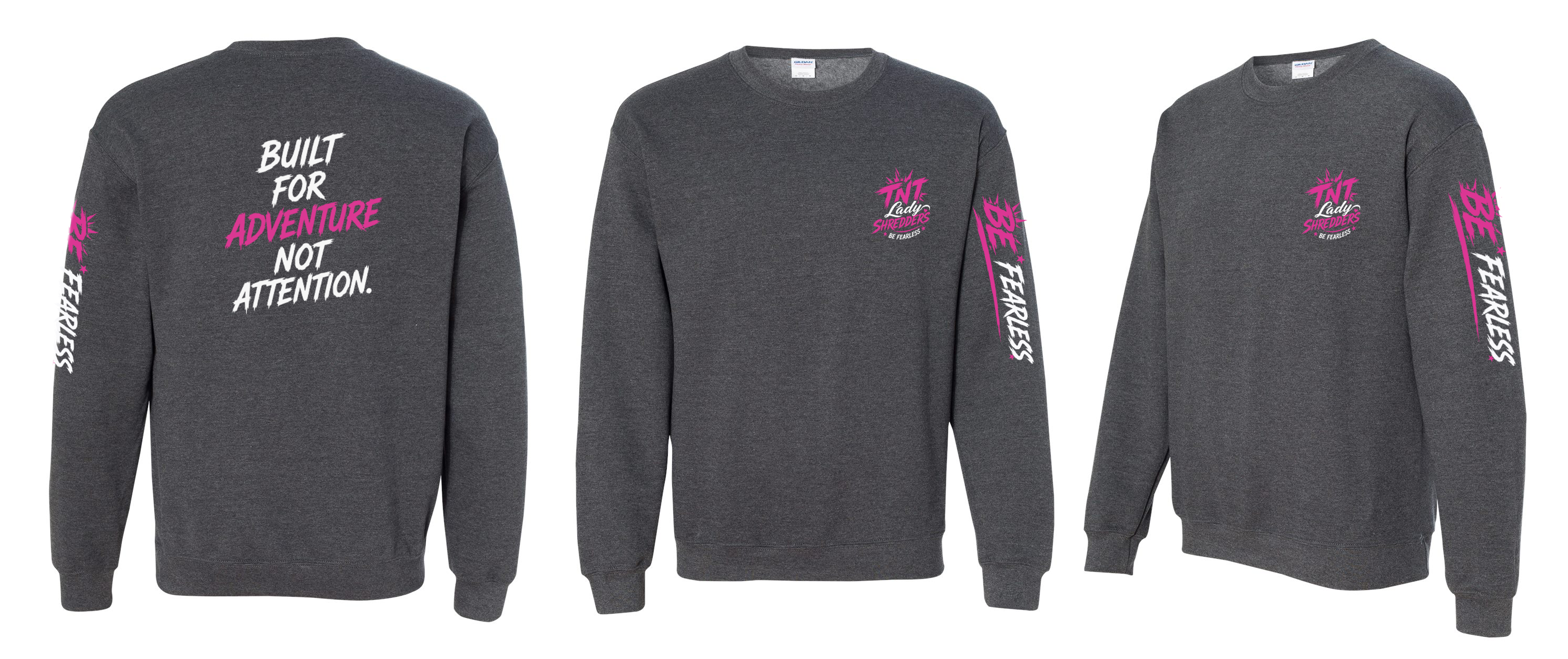 TNT Built for Adventure Charcoal Crewneck