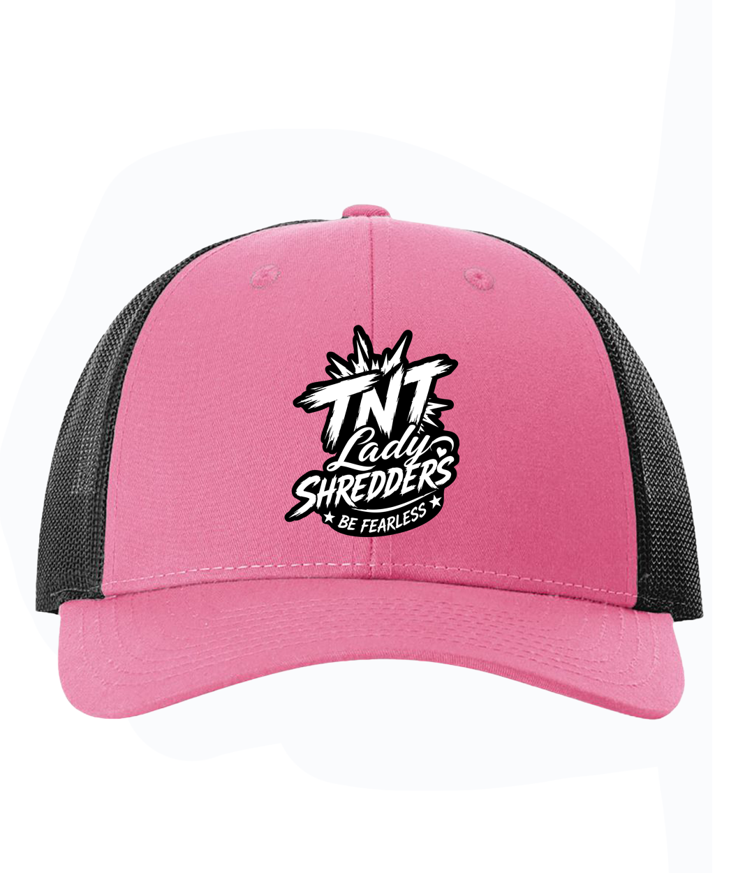 TNT Pink and Black Trucker Hat — pink and black trucker hat, TNT Lady Sledders